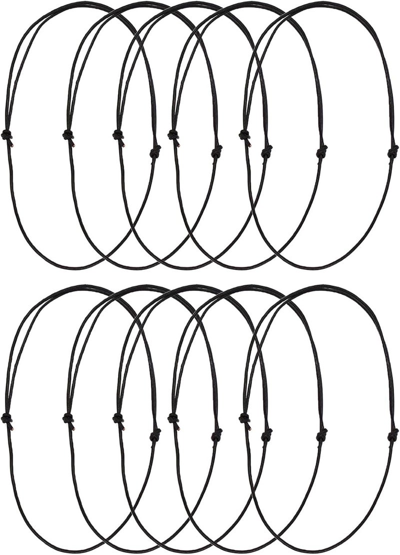 NUEAYMS Set of 10 Adjustable Leathers Cords Necklace Rope Black Choker Necklace Cords Jewelry Findings for DIY Jewelry Making - Image 3